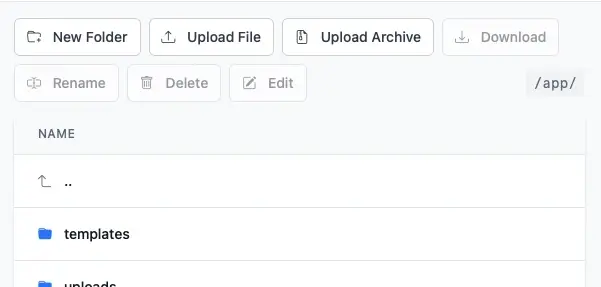 Integrated logs, web shell, and file browser
